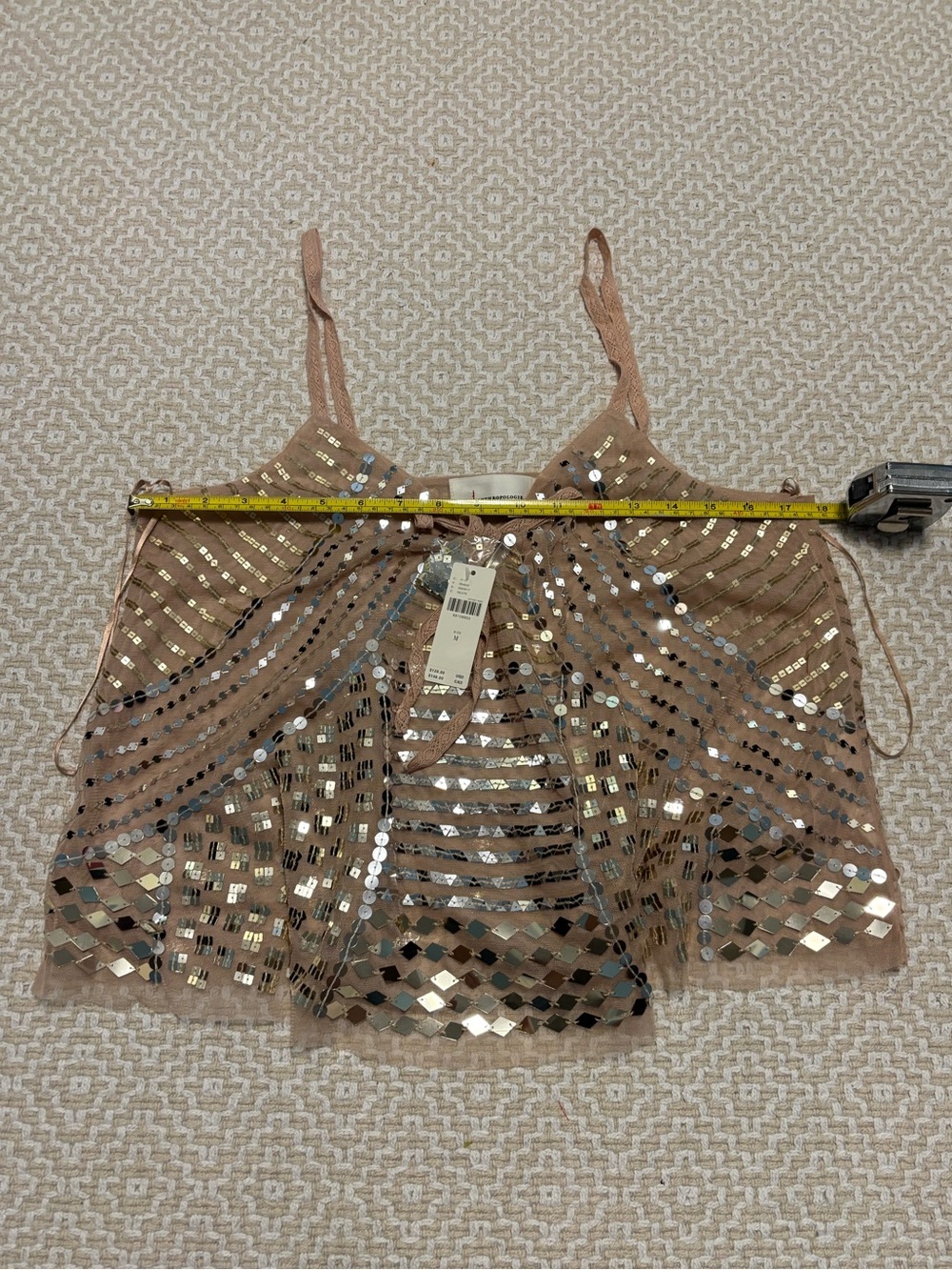 Anthropologie sequin sheer tank sz Medium - Picture 4 of 9
